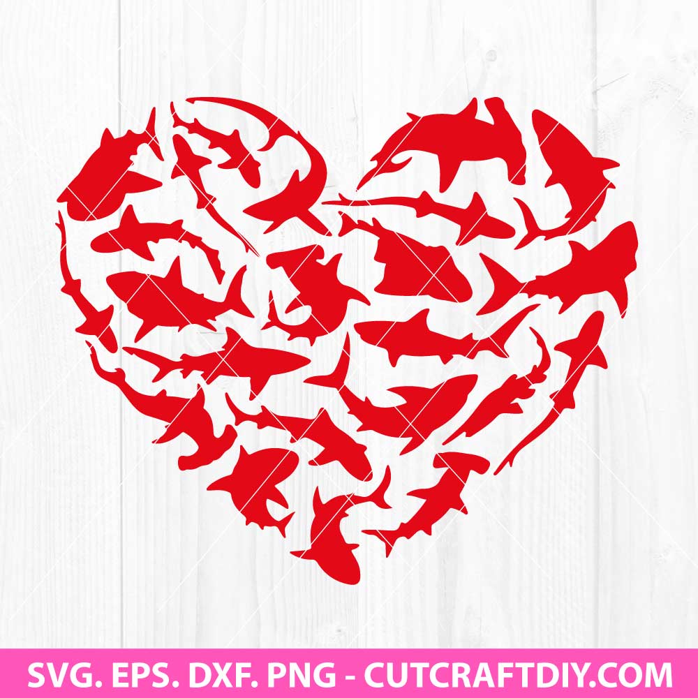 Valentines Shark SVG