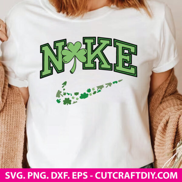 Nike Logo Four Leaf Clover St Patrick's Day SVG