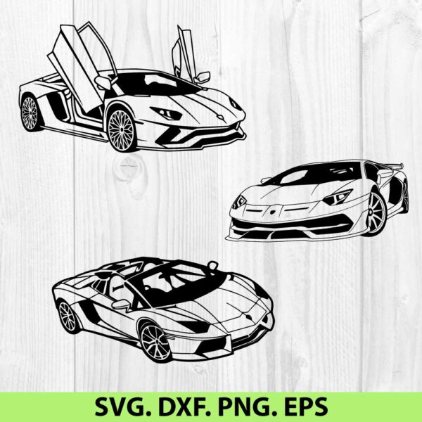 SVJ Car Lamborghini Aventador SVG Bundle