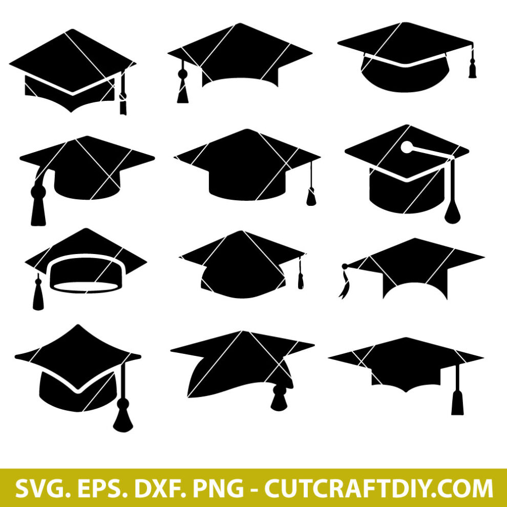 Graduation Cap SVG Bundle | Cap Svg | Graduation Svg | Grad Cap Svg ...