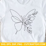 Butterfly Minimalistic Hand Drawing SVG PNG DXf EPS Cut files for Cricut and Silhouette Instant download