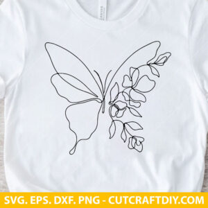 Butterflies Minimalistic Hand Drawing SVG