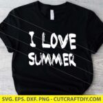 I Love Summer SVG, Summer SVG, Love Summer Clip Art, Printable Summer Vector, Tshirt Design, PNG, DXF, EPS, Cut Files for Cricut
