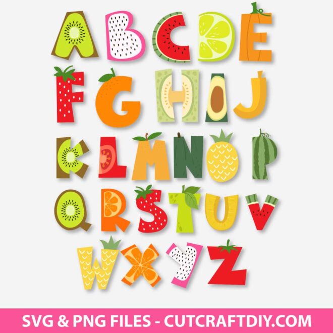 Summer Font Alphabet Letters SVG