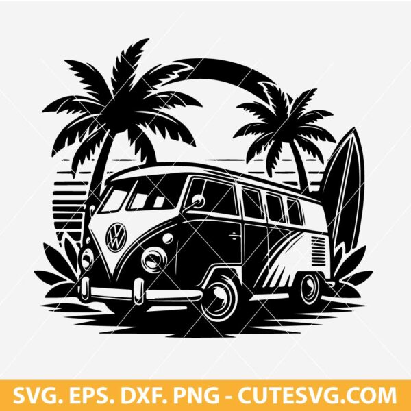 VW Bus Summer Van SVG