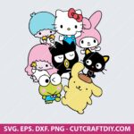 Hello Kitty and Friends Svg, Hello Kitty Svg, Hello Kitty Cricut Svg, Kawaii Kitty Cat Svg, Cartoon Svg, PNG, DXF, EPS, Cut Files, Instant Download