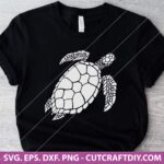 Sea Turtle SVG Design Sea Turtle T-Shirt Design Sea Turtle Clipart Sea Turtle Vector Cutting Files PNG DXF EPS for Cricut and Silhouette