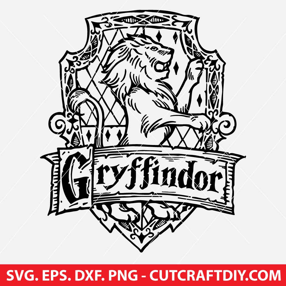 Gryffindor Harry Potter SVG, Gryffindor Emblem SVG, PNG, DXF