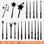 Harry Potter Wand SVG Bundle, Harry Potter SVG, Wizard Wand SVG, Hogwarts SVG, Magic Wand SVG, DXF, EPS, Cutting Files for Cricut