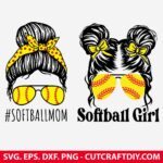 Softball SVG Cut File, Sport SVG Vector Files, Softball Clipart, Softball PNG, DXF, EPS, Cricut, Silhouette, Instant Download