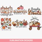 Fall Sublimation Bundle, Autumn design collection, Fall PNG files, Fall leaf PNG, Pumpkin Sublimation, Sublimation designs for mugs
