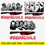 Horror Squad Goals SVG, Slasher character SVG, Iconic horror villains SVG, Halloween SVG, Scary movie SVG, Cricut horror design