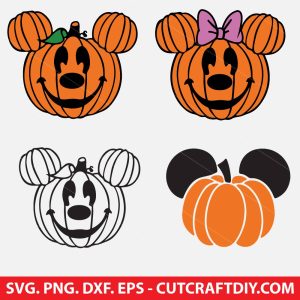 Mickey and Minnie Mouse Halloween Pumpkin SVG Bundle