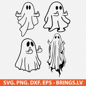 Ghost Middle Finger SVG Cut File