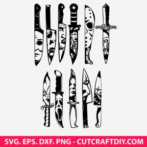 Horror Movie Villains in Knives SVG