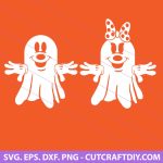 Mickey Minnie Ghost Halloween SVG, Spooky Mickey and Minnie SVG, Ghost SVG, Cricut SVG, Silhouette Halloween SVG, PNG, DXF, EPS, Cut Files