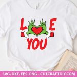 Grinch Heart Hands Christmas SVG, Grinch SVG, Christmas heart SVG, Grinch t-shirt design, Grinch holiday cut file, Dr. Seuss SVG