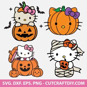 Hello Kitty Pumpkin Halloween SVG Bundle