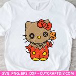 Halloween Kitty Svg, Hello Kitty Sam Trick Or Treat SVG, bats svg, pumpkins svg, spooky svg, png, dxf, eps, cut files for cricut, silhouette