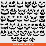 Pumpkin Face SVG Bundle, Halloween pumpkin SVG, spooky pumpkin faces, cute pumpkin SVG, funny pumpkin face png, jack-o-lantern SVG
