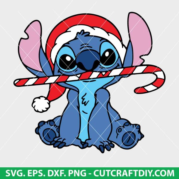 Stitch With Christmas Candy SVG