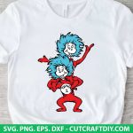 Thing One and Thing Two SVG, Dr. Seuss SVG, Thing 1 and Thing 2 t-shirt design, Seuss party décor, Cat in the Hat SVG, Cricut Seuss design