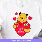 Be Mine Winnie the Pooh SVG, Valentine's Day SVG, Winnie the Pooh Bear SVG, Heart SVG, Love SVG, For Cricut and Silhouette