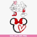 Mickey and Minnie Friends SVG, Mickey Valentine SVG, Minnie Valentine SVG, PNG, DXF, EPS, Cut Files for Cricut and Silhouette