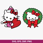 Hello Kitty Christmas SVG, kawaii Christmas SVG, Hello Kitty festive designs, Cricut Christmas, DIY Hello Kitty crafts, Christmas ornament SVG