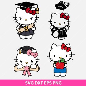 Hello Kitty graduation SVG