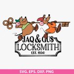 Cinderella Jaq and Gus Locksmith SVG PNG DXF EPS Cut Files for Cricut and Silhouette - Instant Download