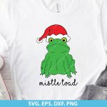 Christmas Frog SVG, Mistle Toad SVG, Christmas SVG design, Holiday toad under mistletoe, for Cricut and Silhouette, PNG, DXF, EPS