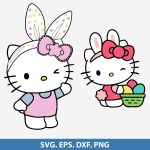 Hello Kitty Easter SVG, Easter SVG Bundle, Bunny Hello Kitty SVG, Kawaii Easter SVG, Cute Spring SVG, Easter Egg SVG, Cricut Easter