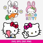 Hello Kitty Emojis SVG, Hello Kitty Easter Bunny SVG, Kawaii SVG Design, Cute Emoji SVG, Spring SVG, PNG, DXF, EPS, Cut Files for Cricut