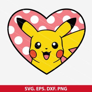 Pikachu Valentines Day Heart SVG