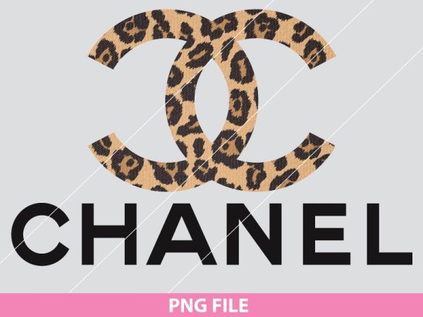 Chanel leopard logo, sublimation printing design, luxury fashion design, leopard print pattern, Chanel-inspired design, high-resolution sublimation file