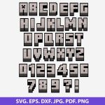 Minecraft font SVG, block font vector, pixel text SVG, Minecraft letters, Cricut Minecraft font, gaming typography, 8-bit font SVG, Minecraft alphabet